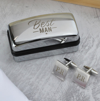 Personalised Best Man Wedding Cufflinks and Box Set