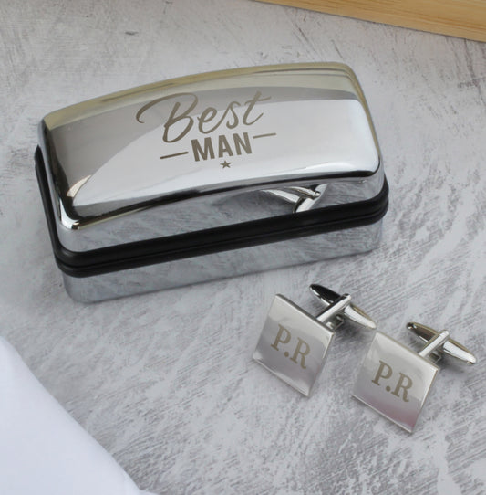 Personalised Best Man Wedding Cufflinks and Box Set