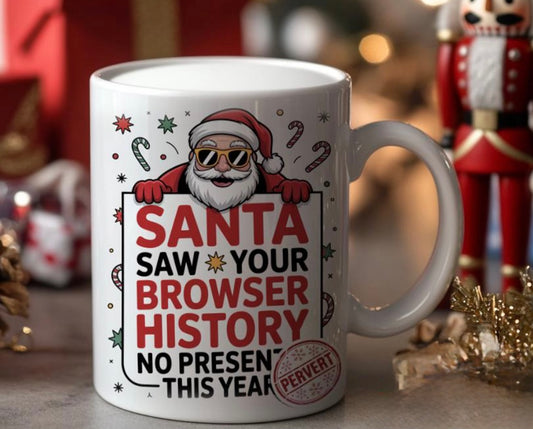 Santa Saw Your Browser History No Presents This Year Mug