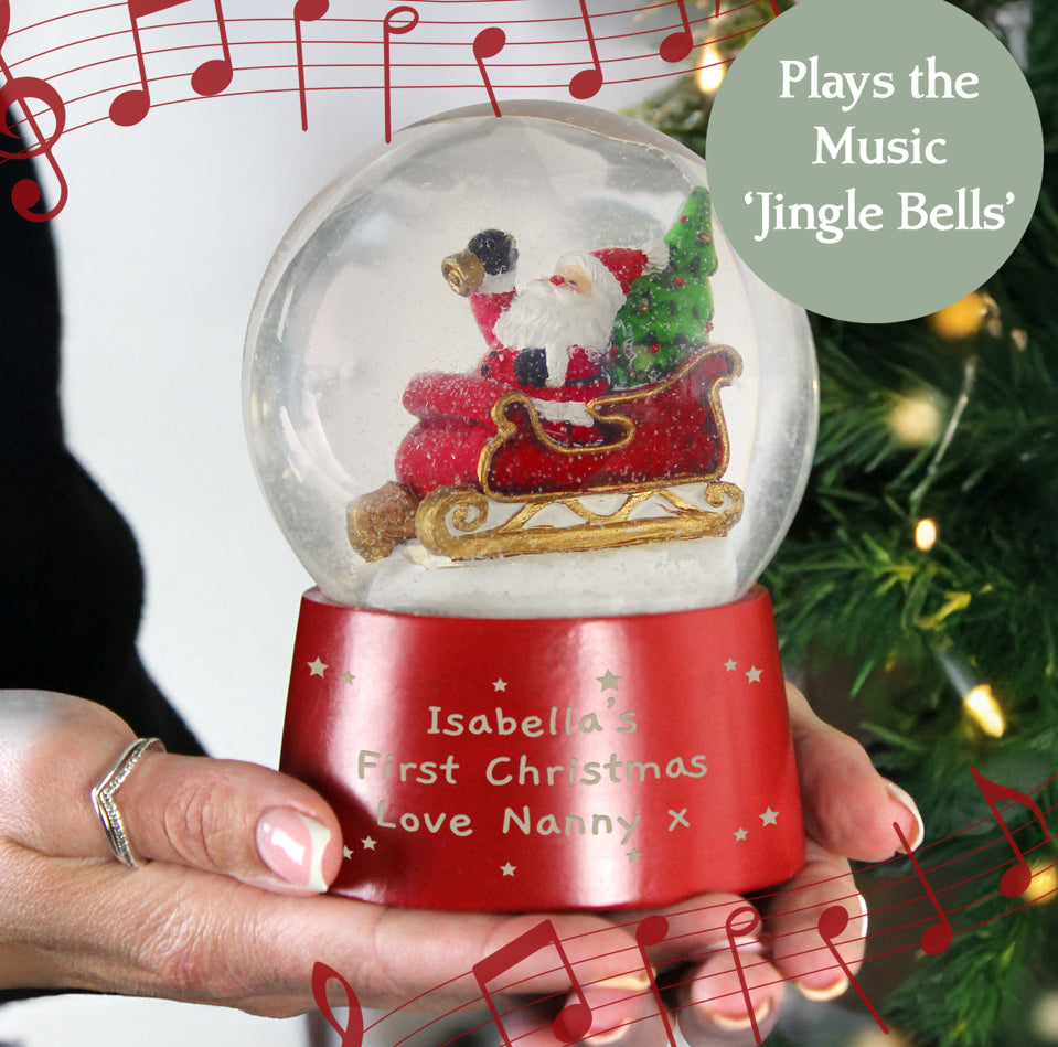 Personalised Message Musical Santa Globe