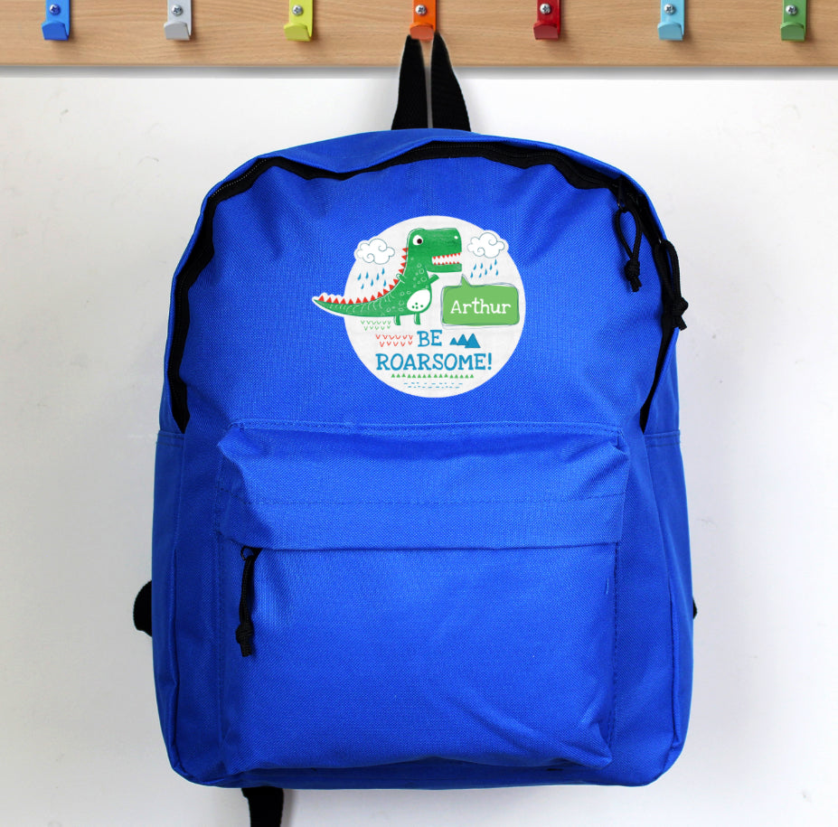 Personalised 'Be Roarsome' Dinosaur Backpack