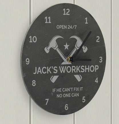 Personalised Tools Slate Clock