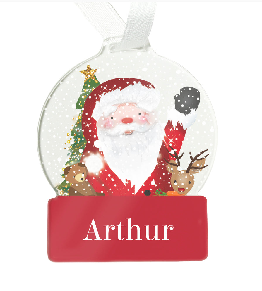 Personalised Santa Acrylic Snowglobe Decoration