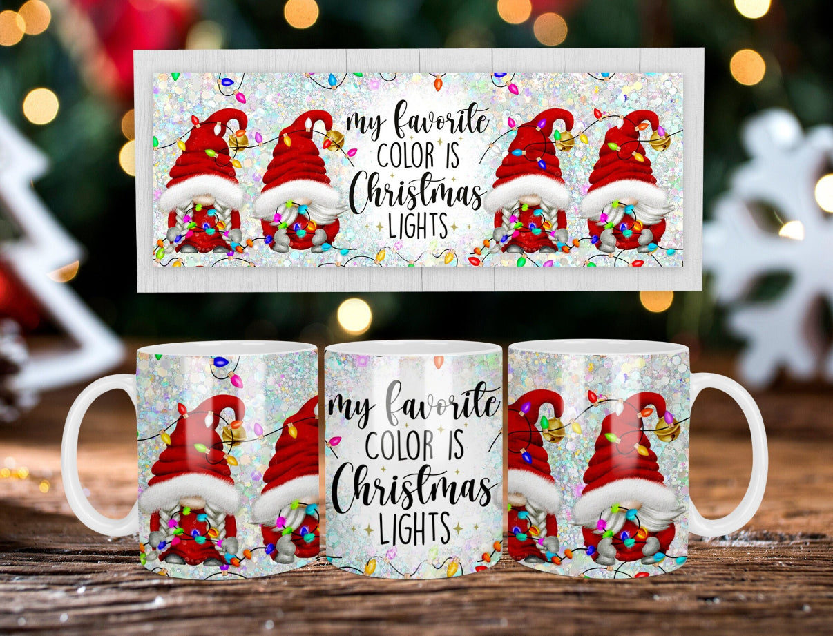 My Favourite Colour Is Christmas Lights Gonk Mug