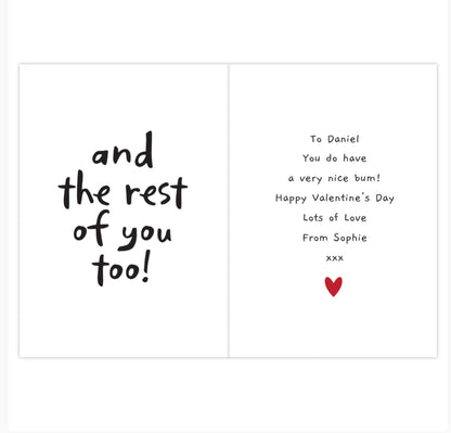 Personalised I Like Your Bum Card