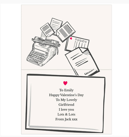 Personalised Just My Type Valentines Card