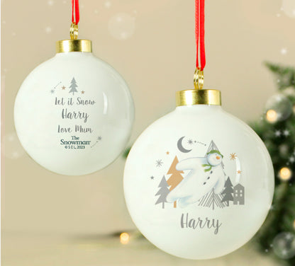 Personalised The Snowman Magical Adventure Bauble