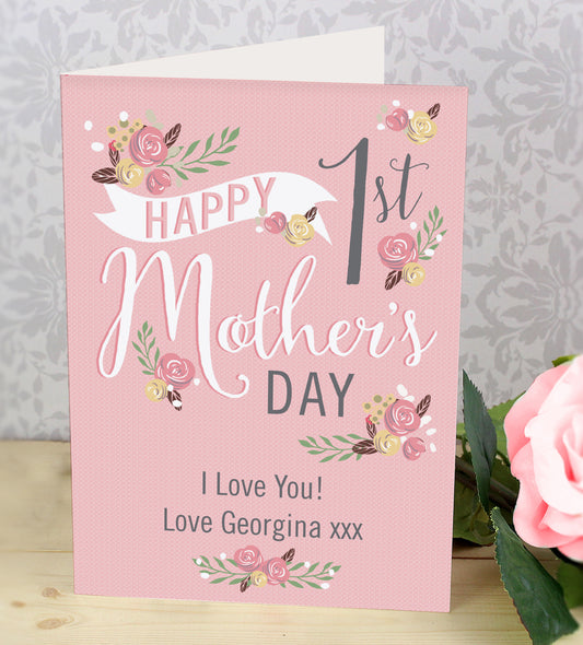 Personalised Floral Bouquet 1st Mother's Day Card