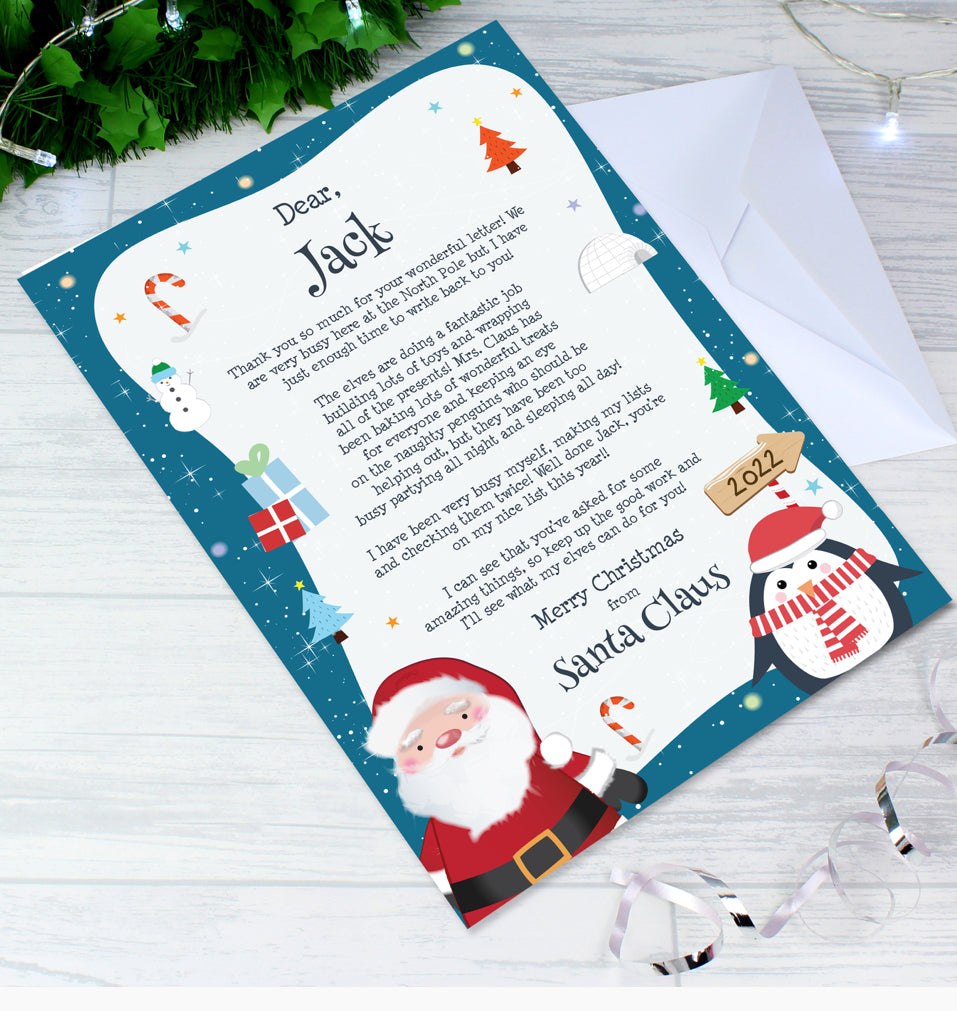 Personalised Christmas Penguin Letter