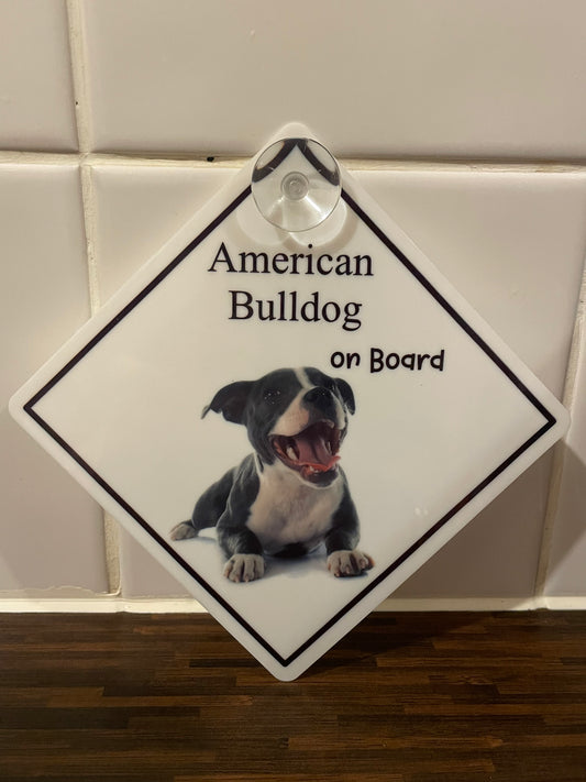 American Bulldog On Board Car Sign