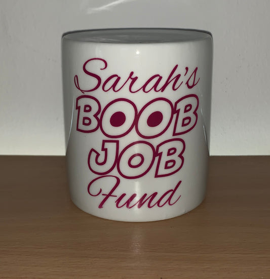 Personalised Boob Job Fund Money Box